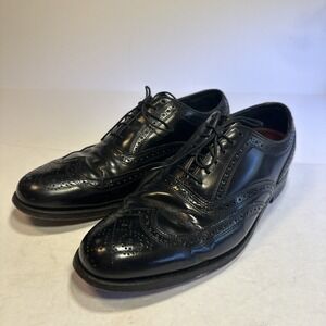 Florsheim Mens Black Leather Wingtip Oxford Dress Shoe Size 8 1/2 D 20381